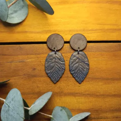 Midnight Leaf Earrings